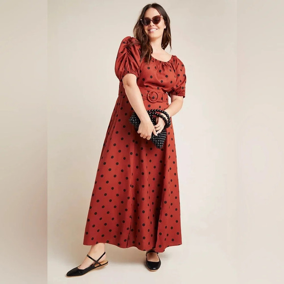 MAEVE by ANTHROPOLOGIE NWOT Lucienne Off the Shoulder Maxi Dress *NO BELT* - Picture 2 of 13